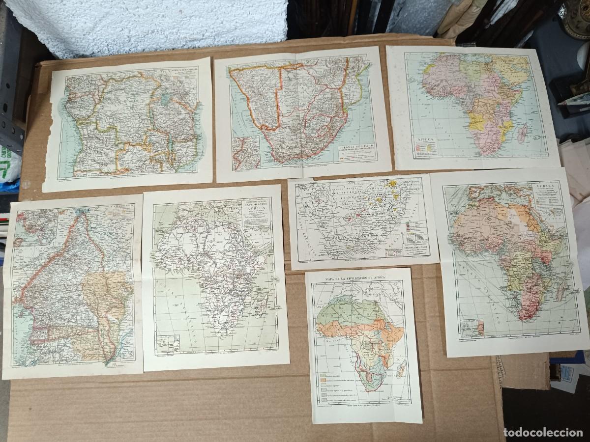 Mapas contempor&aacute;neos: LOTE DE 8 ANTIGUOS MAPAS DE AFRICA, CONGO, CAMERUN, SUDAFRICA, COLONIAS, EXPLORACION, MINERALES -P29