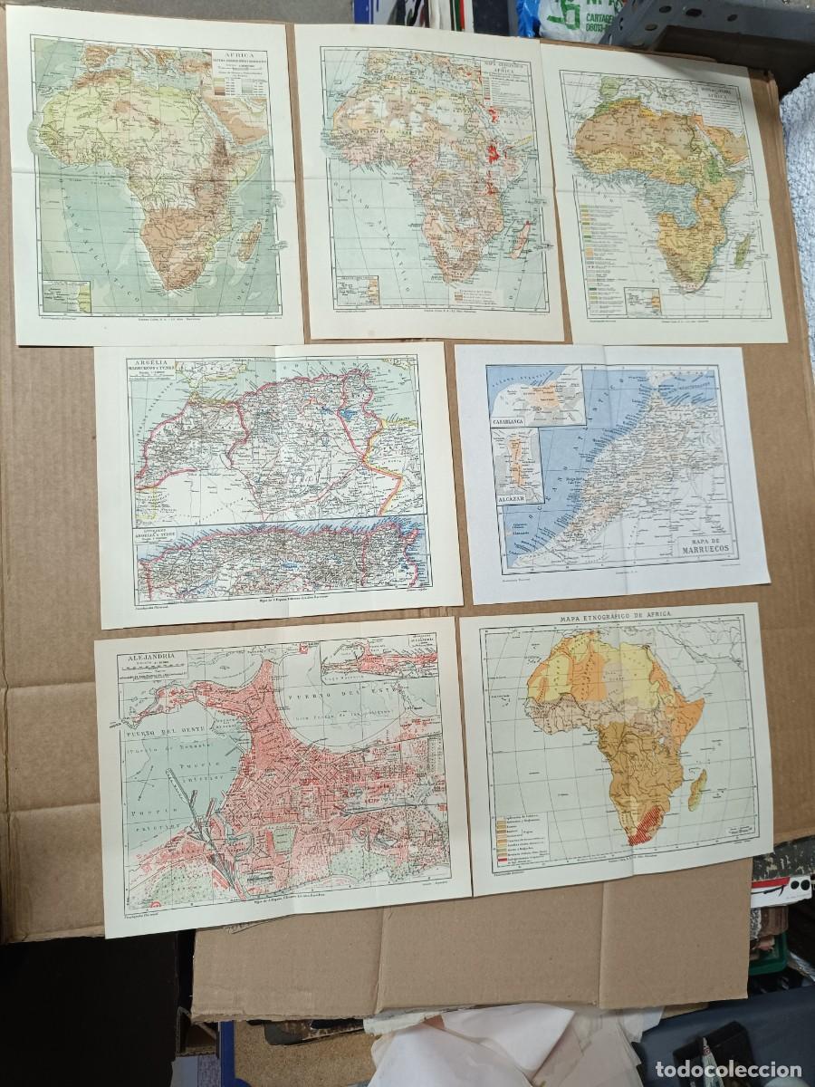 Mapas contempor&aacute;neos: LOTE DE 7 ANTIGUOS MAPAS DE AFRICA, MARRUECOS ARGELIA TUNEZ Y ALEJANDRIA, FLORA, ETNOGRAFIA -P29