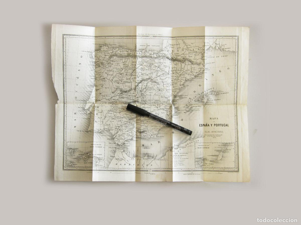 Mapas contempor&aacute;neos: MAPA DE ESPA&Ntilde;A Y PORTUGAL. CALCOGRAF&Iacute;A DE LA IMPRENTA NACIONAL. 1863