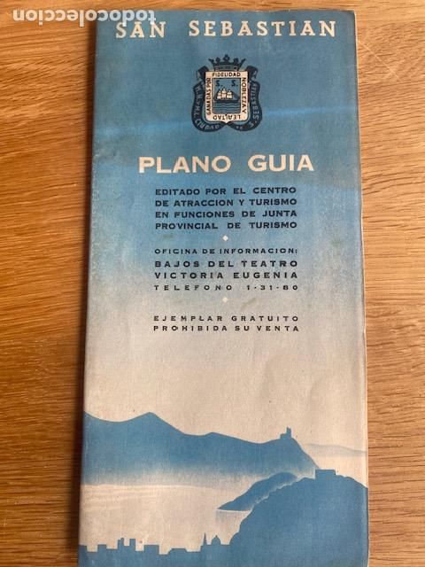 Mapas contempor&aacute;neos: San Sebastian. Plano Guia. Junta Provincial de Turismo. 62 x 43 cm.