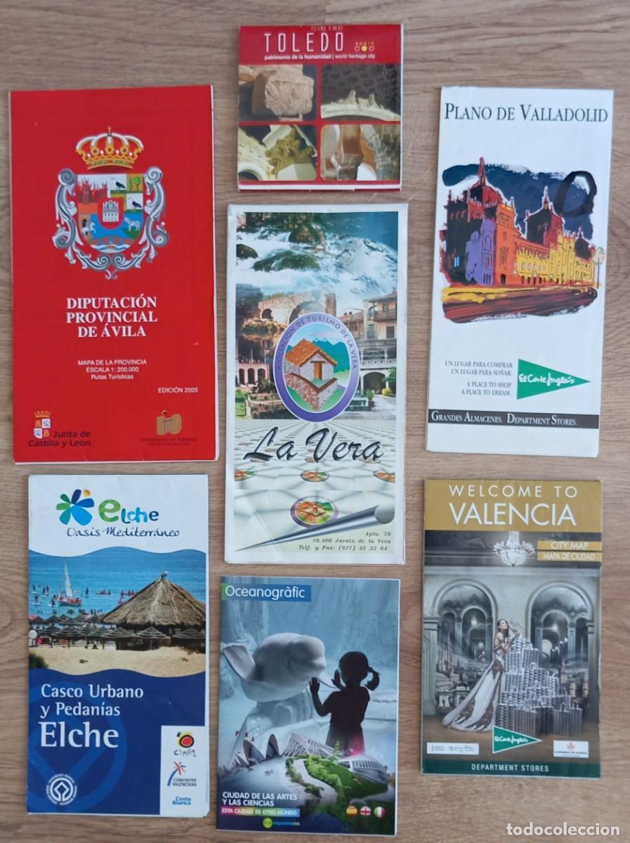 Mapas contempor&aacute;neos: Planos mapa ciudad desplegables VALLADOLID, VALENCIA (y Oceanografic), Elche, &Aacute;vila, Toledo, La Vera