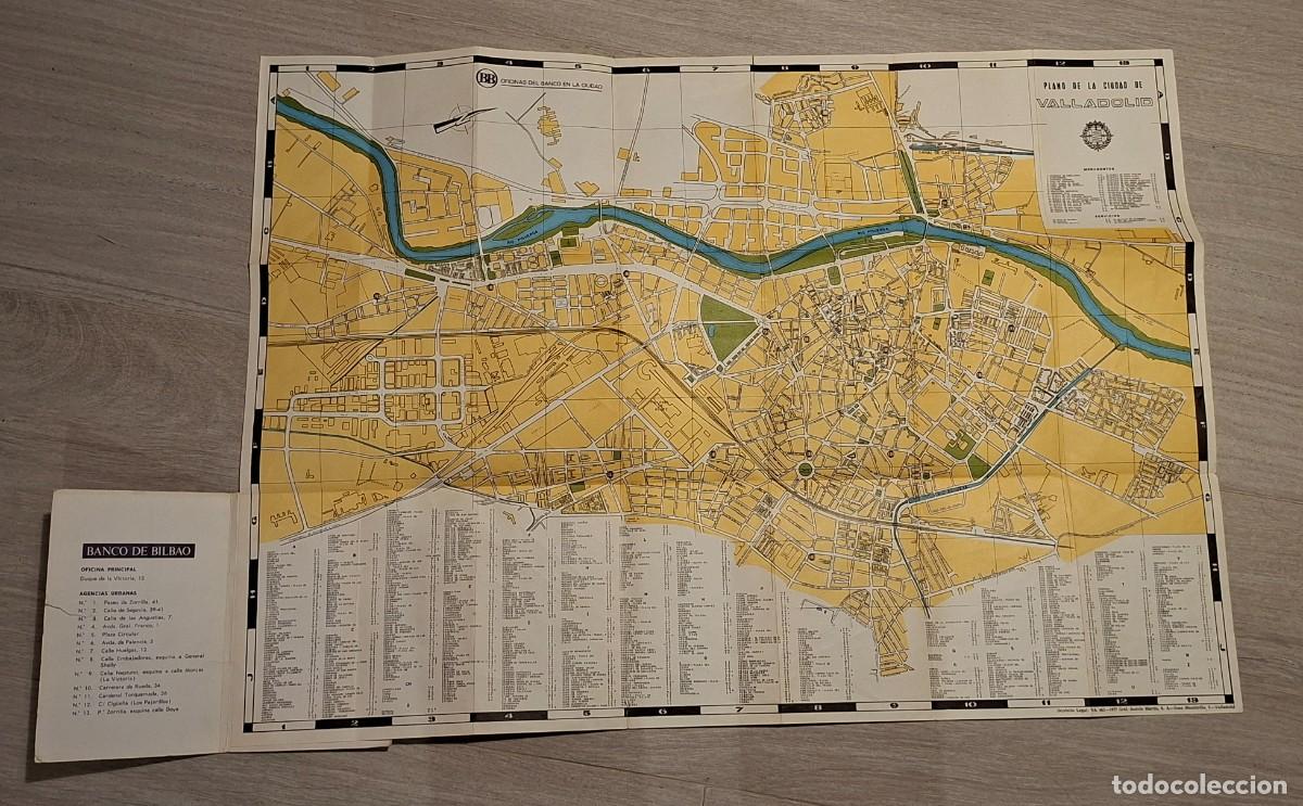 Mapas contempor&aacute;neos: MAPA PLANO VALLADOLID ESPA&Ntilde;A 1977 BANCO DE BILBAO