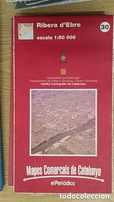 Mapas contempor&aacute;neos: MAPA RIBERA D&acute;EBRE -ED. EL PERIODICO - A&Ntilde;OS 90 - Mapa comarcal y topogr&aacute;fico 1:50.000