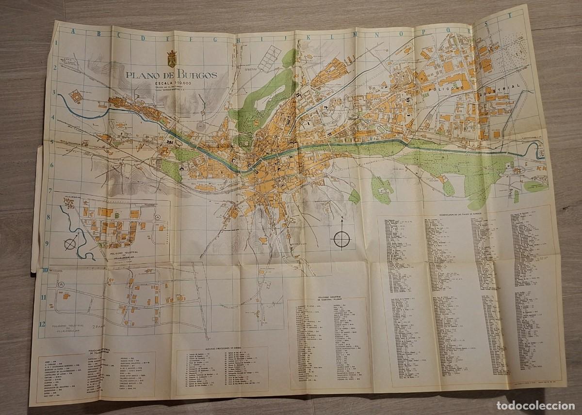 Mapas contempor&aacute;neos: GRAN MAPA PLANO CIUDAD BURGOS 1980.