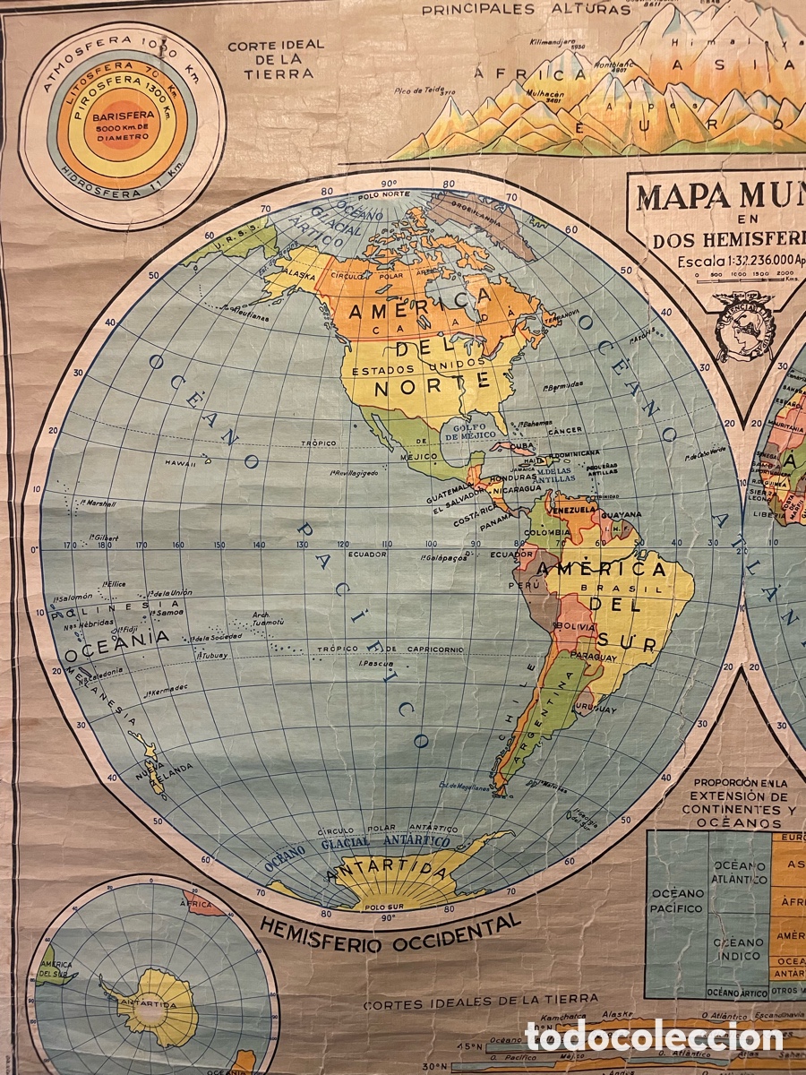 Mapas contempor&aacute;neos: PLANISFERIO MAPA MUNDI DALMAU - Foto 4