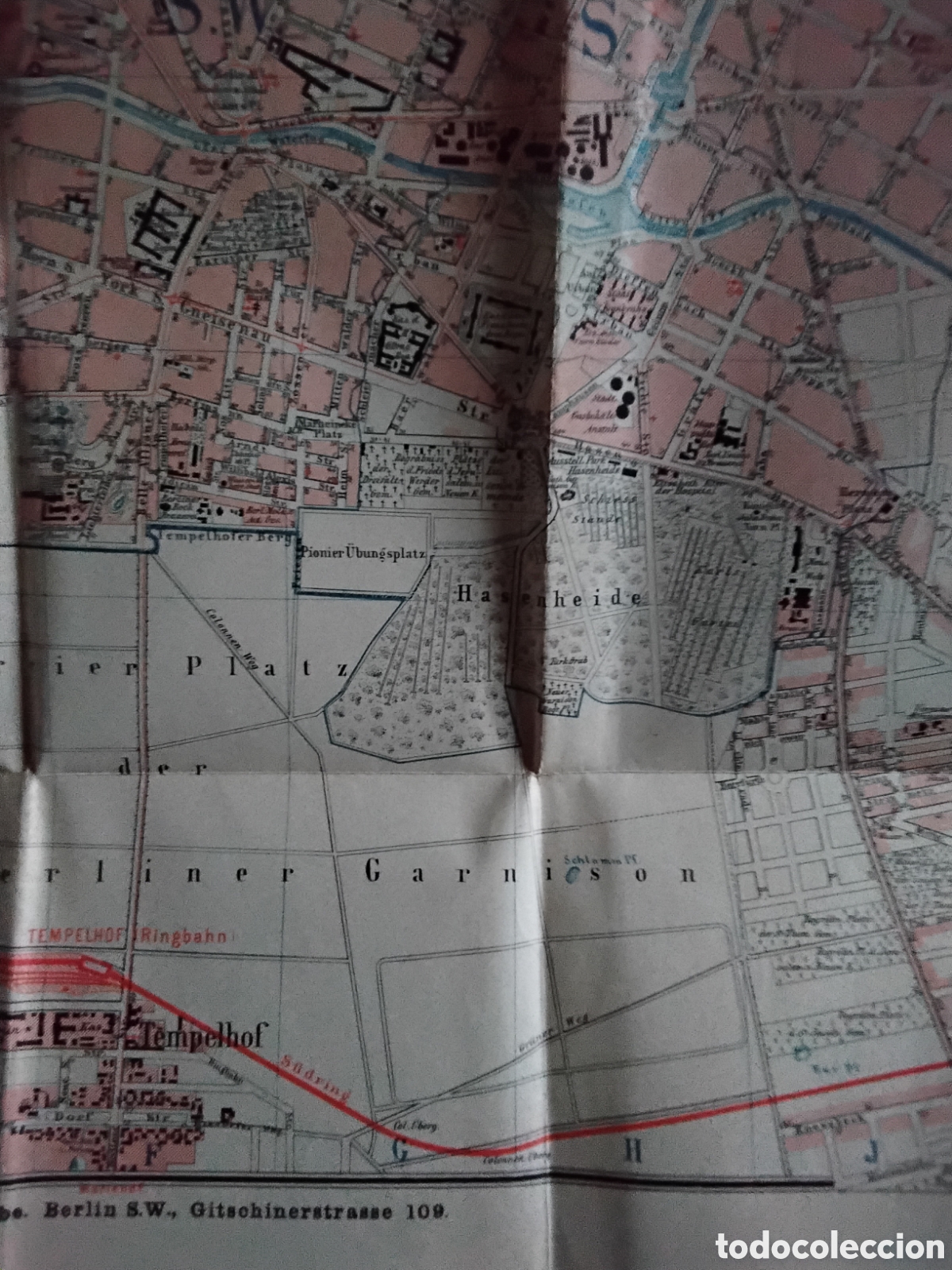 Mapas contempor&aacute;neos: MAPA DE BERL&Iacute;N DE 1896. 81 X 67 CM - Foto 10