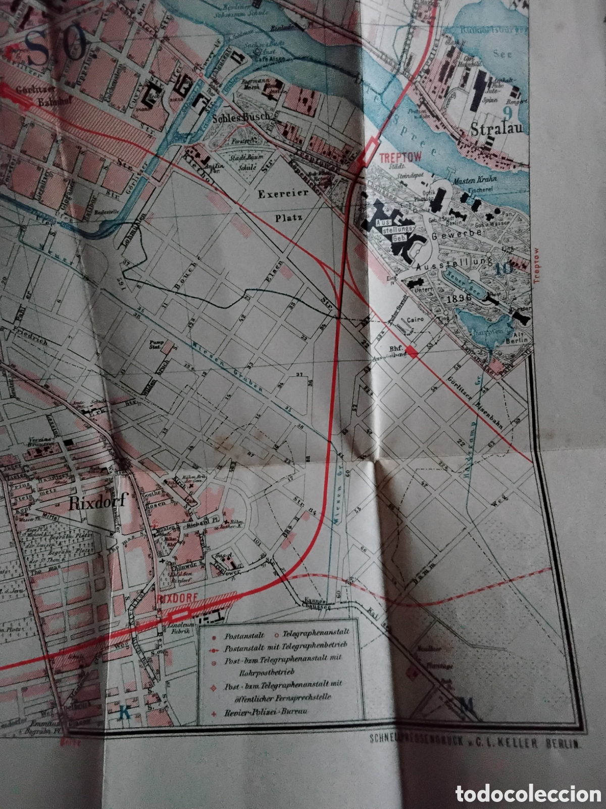 Mapas contempor&aacute;neos: MAPA DE BERL&Iacute;N DE 1896. 81 X 67 CM - Foto 11