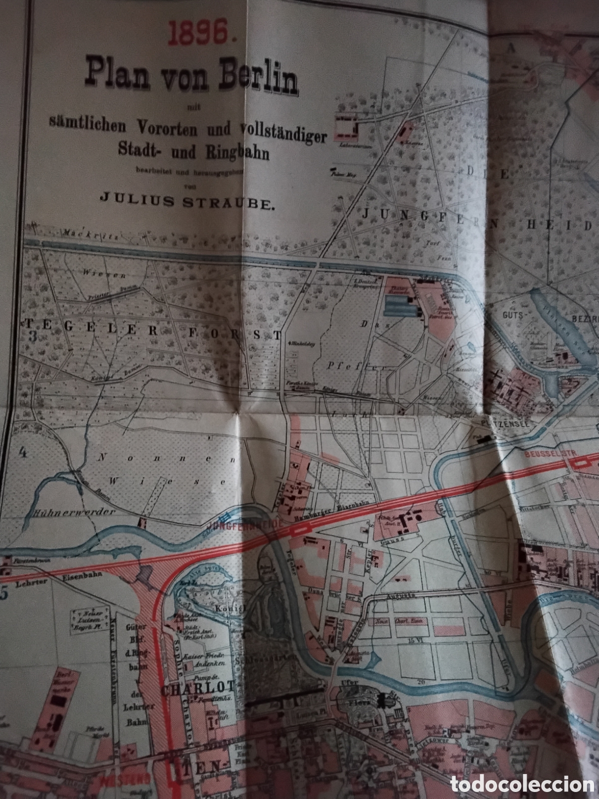 Mapas contempor&aacute;neos: MAPA DE BERL&Iacute;N DE 1896. 81 X 67 CM