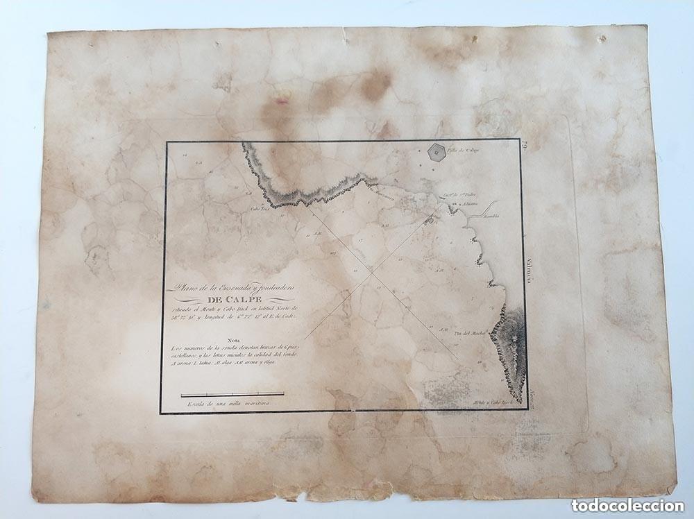 Contemporary maps: Antiguo Plano de la Ensenada y Fondeadero de Calpe Alicante a&ntilde;o 1813
