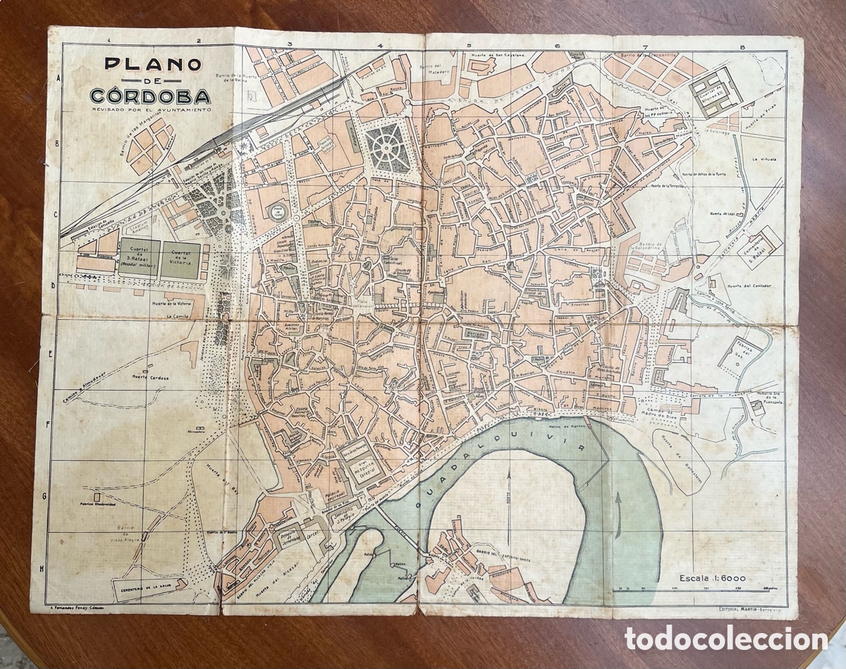 Mapas contempor&aacute;neos: Antiguo Plano de Cordoba Fernandez Fenoy Anos 1920 1930 Nomenclator Callejero