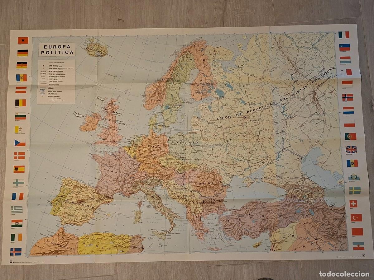 Mapas contempor&aacute;neos: GRAN MAPA EUROPA POLITICA 1971. EDIC ESPA&Ntilde;OLA. URSS YUGOSLAVIA RD ALEMANIA CHECOSLOVAQUIA