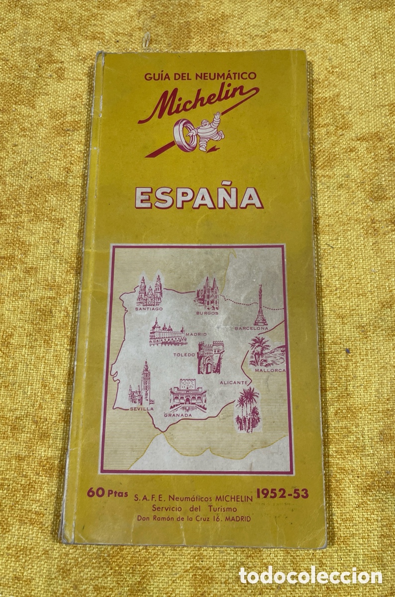 Mapas contempor&aacute;neos: Antigua Guia del Neumatico Michelin Espana 1952 1953 Automovilismo Turismo