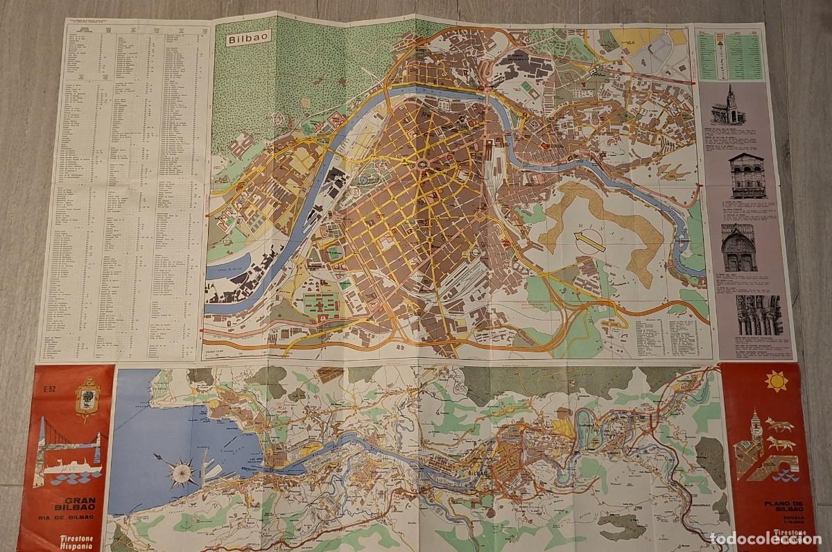 Mapas contempor&aacute;neos: GRAN MAPA PLANO GRAN BILBAO RIA DE BILBAO VIZCAYA PAIS VASCO 1974
