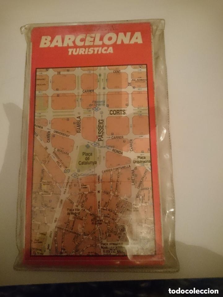 Mapas contempor&aacute;neos: MAPA BARCELONA TURISTICA - A&Ntilde;O 1990 - TIENE LIBRO GUIA CON 5 IDIOMAS - VER TEXTO IDIOMAS DEL LIBRO