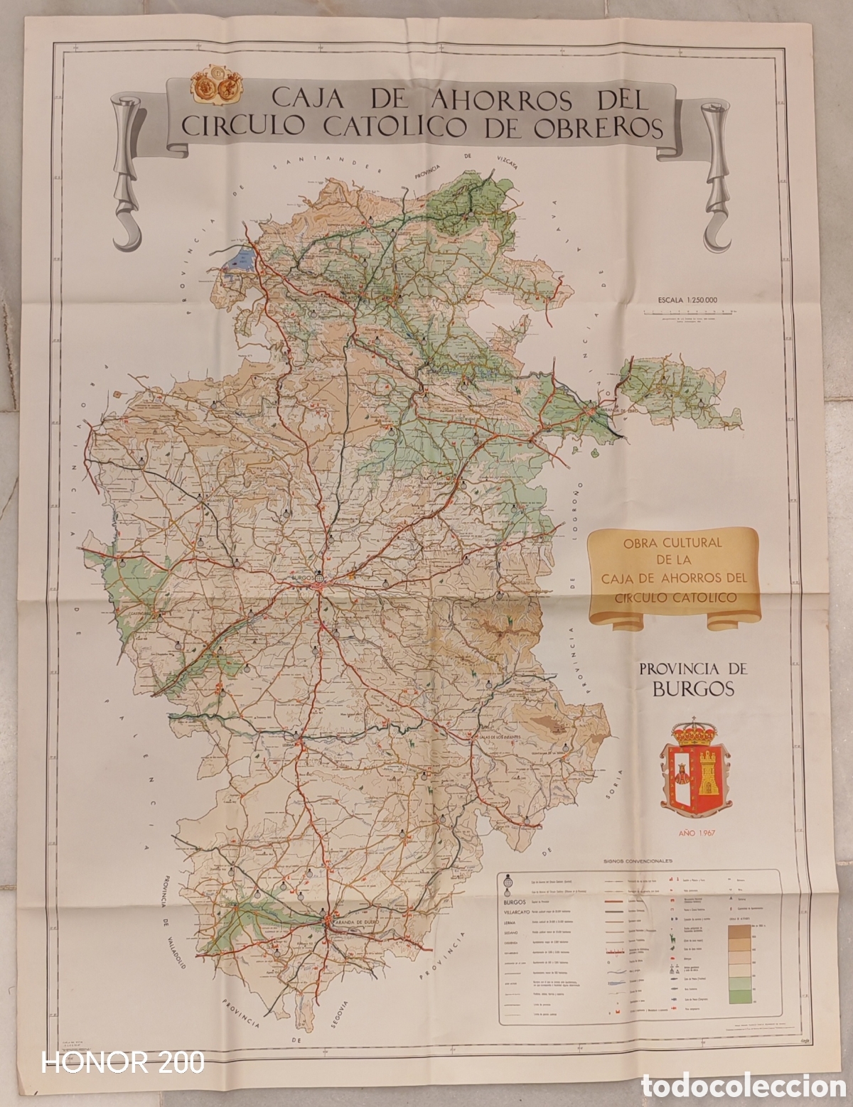 Mapas contempor&aacute;neos: Mapa - Provincia de Burgos 1967 - Obra Cultural de la Caja de Ahorros del C&iacute;rculo Cat&oacute;lico