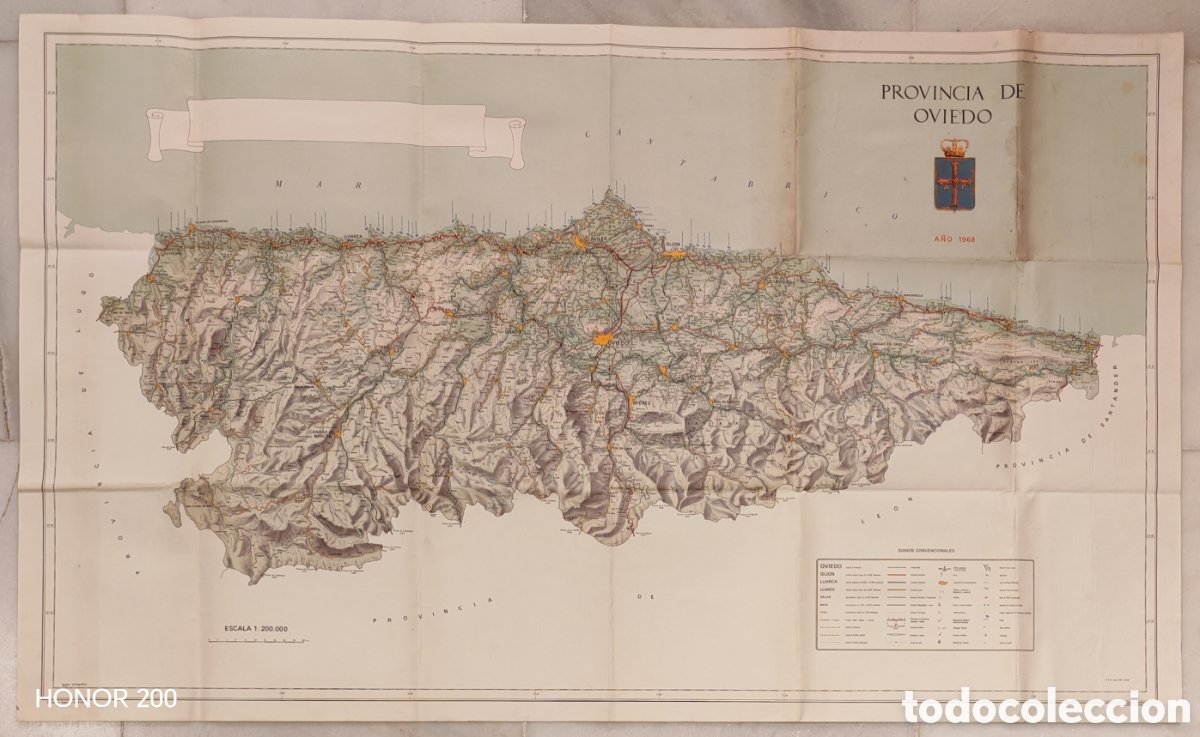 Mapas contempor&aacute;neos: Mapa - Provincia de Oviedo. Asturias 1968 - Instituto Geogr&aacute;fico y Catastral