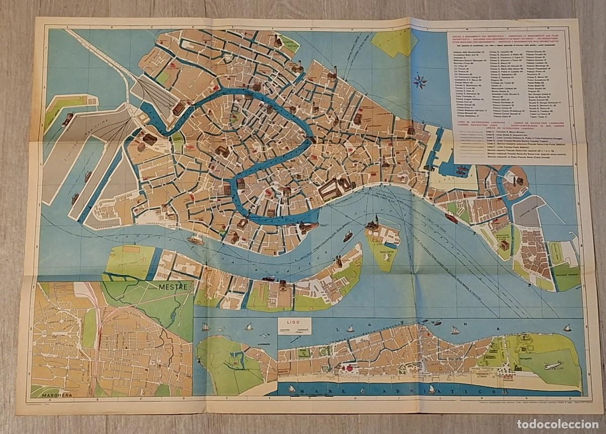 Mapas contempor&aacute;neos: CURIOSO PLANO MAPA VENECIA ITALIA VINTAGE A&Ntilde;OS 60 CARTOON MAP