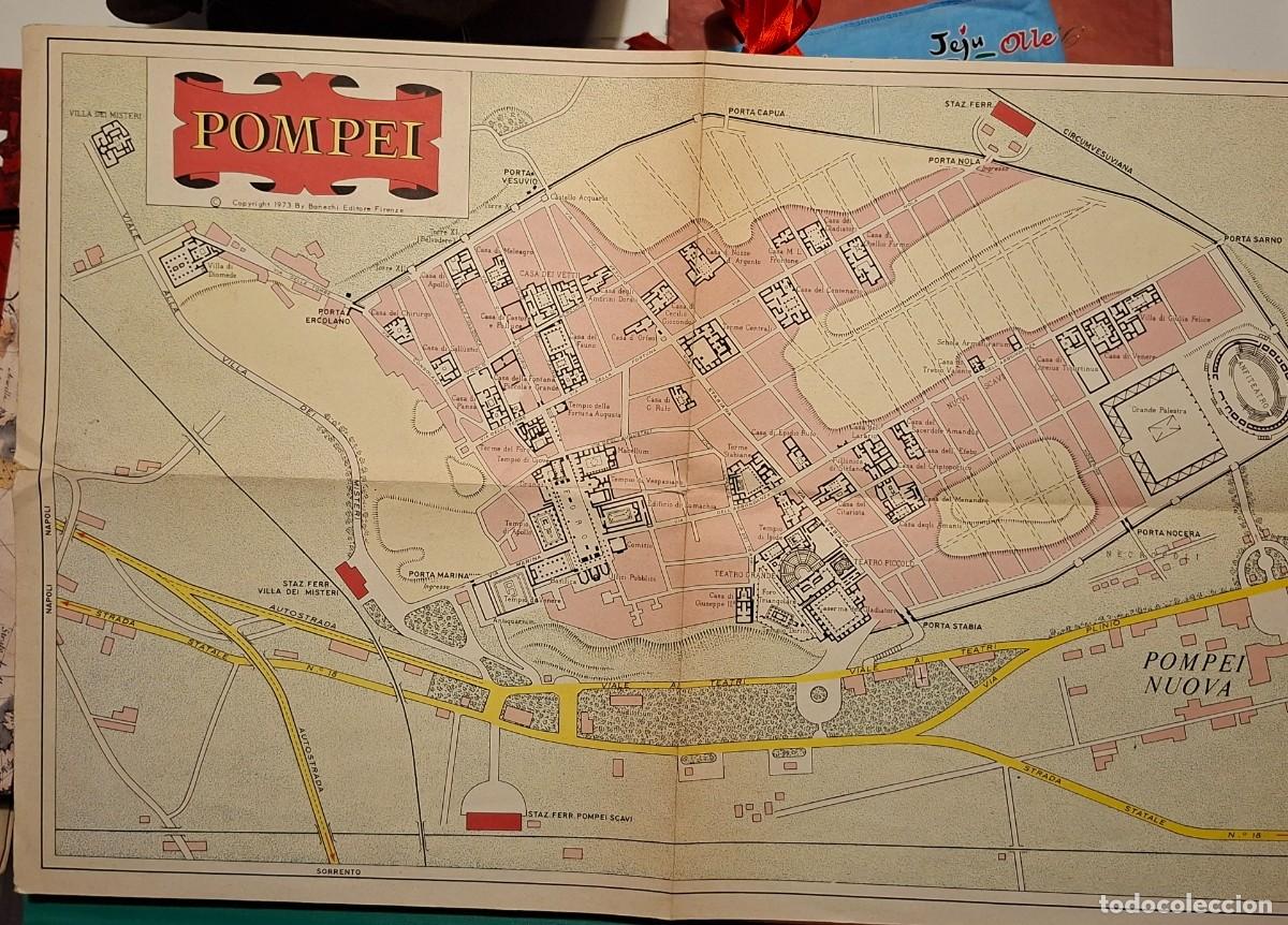 Mapas contempor&aacute;neos: CURIOSO PLANO MAPA ITALIA POMPEI POMPEYA NTAGE 1973 CARTOON MAP