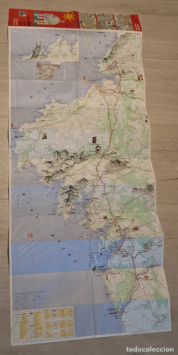 Mapas contempor&aacute;neos: GRAN MAPA TURISTICO FIRESTONE RIAS GALLEGAS GALICIA 1984 PLANO SANTIAGO COMPOSTELA VIGO LA CORU&Ntilde;A