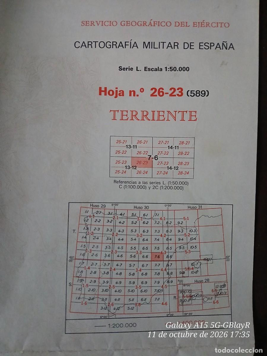Mapas contempor&aacute;neos: Mapa. Cartograf&iacute;a militar de Espa&ntilde;a-Terriente-1959, edici&oacute;n 1983.