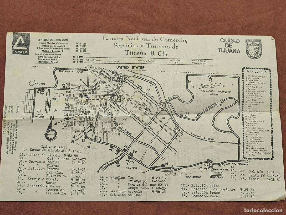 Cartes g&eacute;ographiques contemporaines: Antiguo Mapa Tijuana C&aacute;mara Comercio Cartograf&iacute;a Coleccionismo