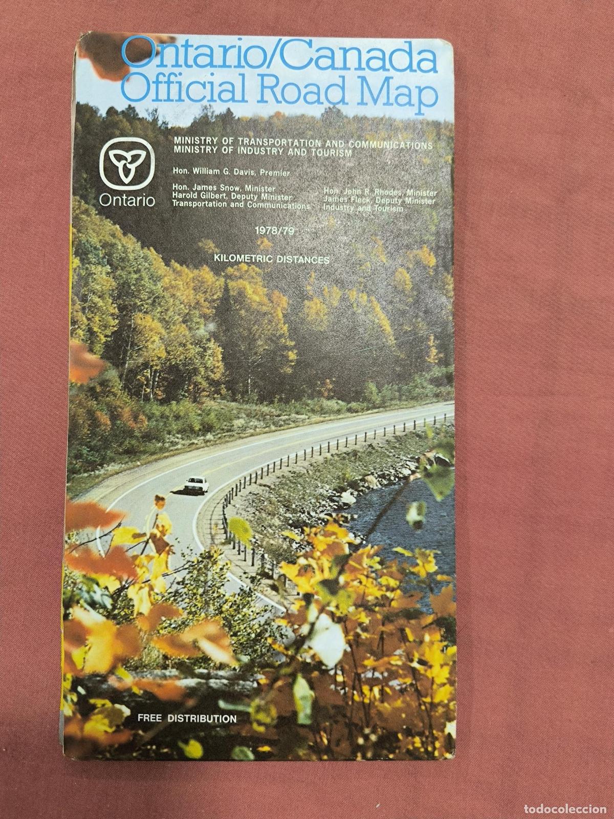 Contemporary maps: Antiguo Mapa Ontario Canada Official Road Map Cartograf&iacute;a Coleccionismo