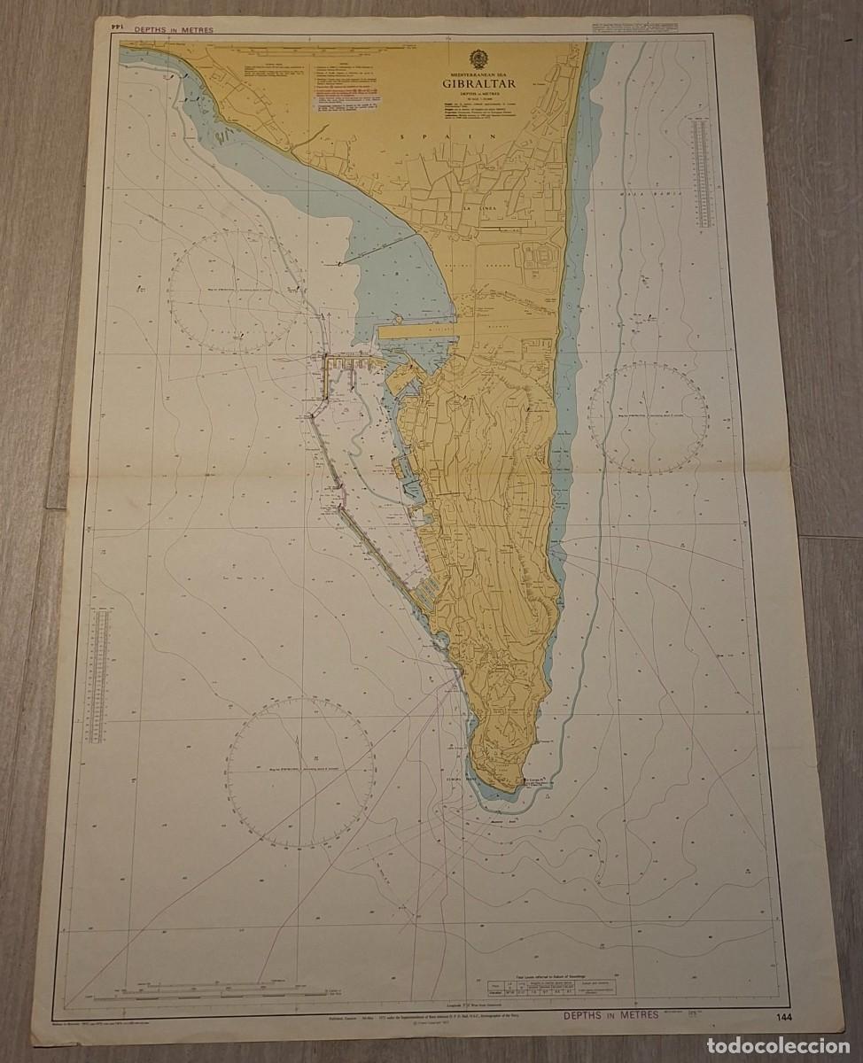 Mapas contempor&acirc;neos: CARTA MARINA 1972 MAPA PLANO GIBRALTAR EN INGLES. REAL ADMIRAL