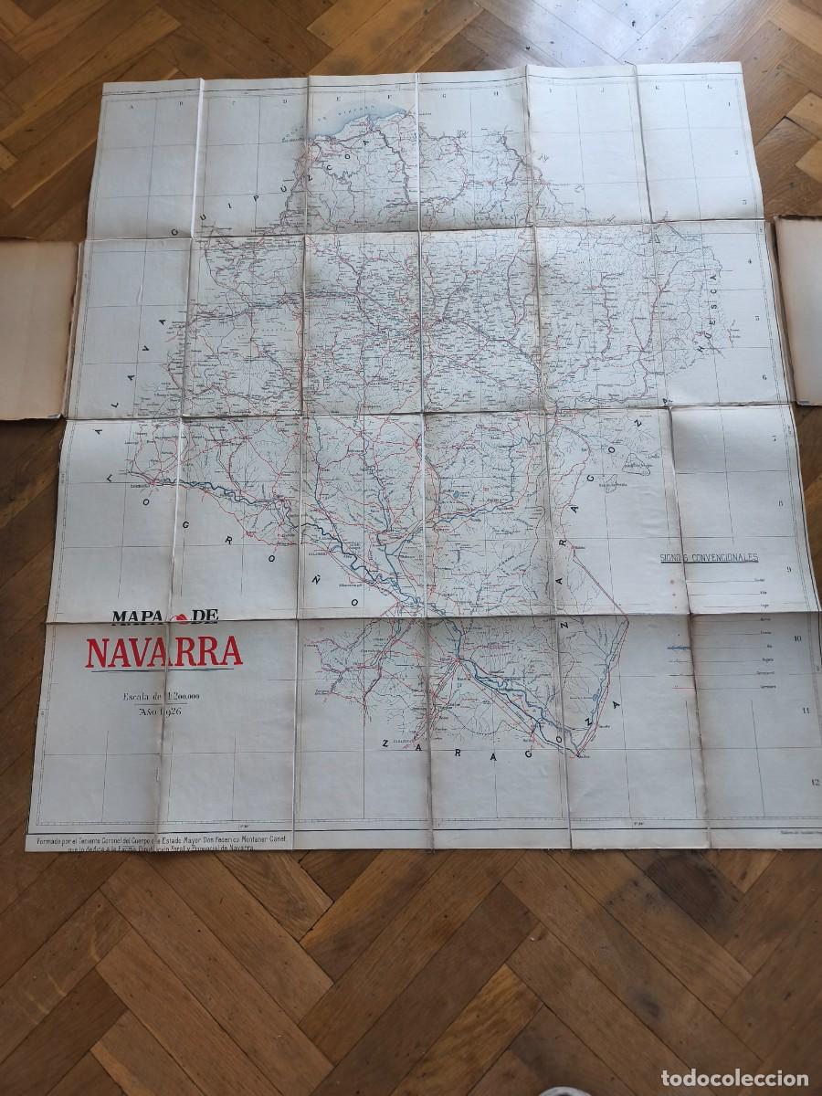 Mapas contempor&aacute;neos: Antiguo mapa entelado de Navarra 1926 escala 1:200000