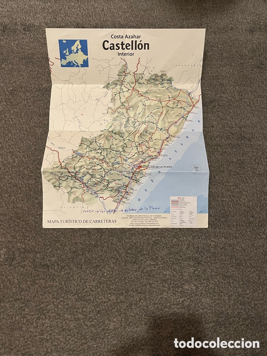 Contemporary maps: Mapa provincia de Castell&oacute;n. Excursiones. Fiestas Locales. Campos de Golf. Tel&eacute;fonos de inter&eacute;s