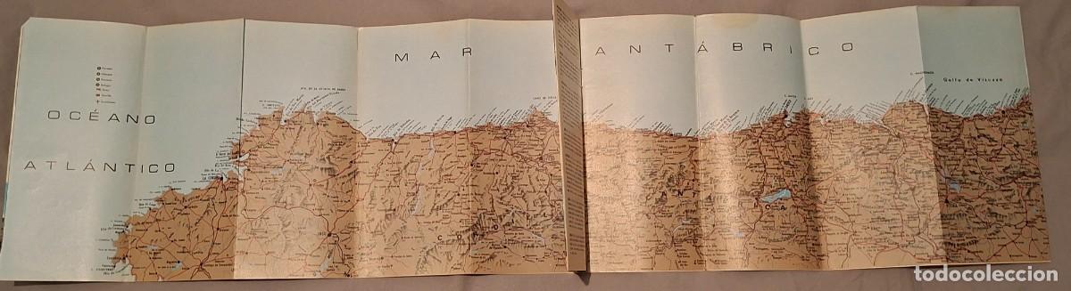 Mapas contempor&aacute;neos: Mapa folleto turismo Cant&aacute;brico 1965 Santander Asturias Pais Vasco Galicia Playa Concha fotos