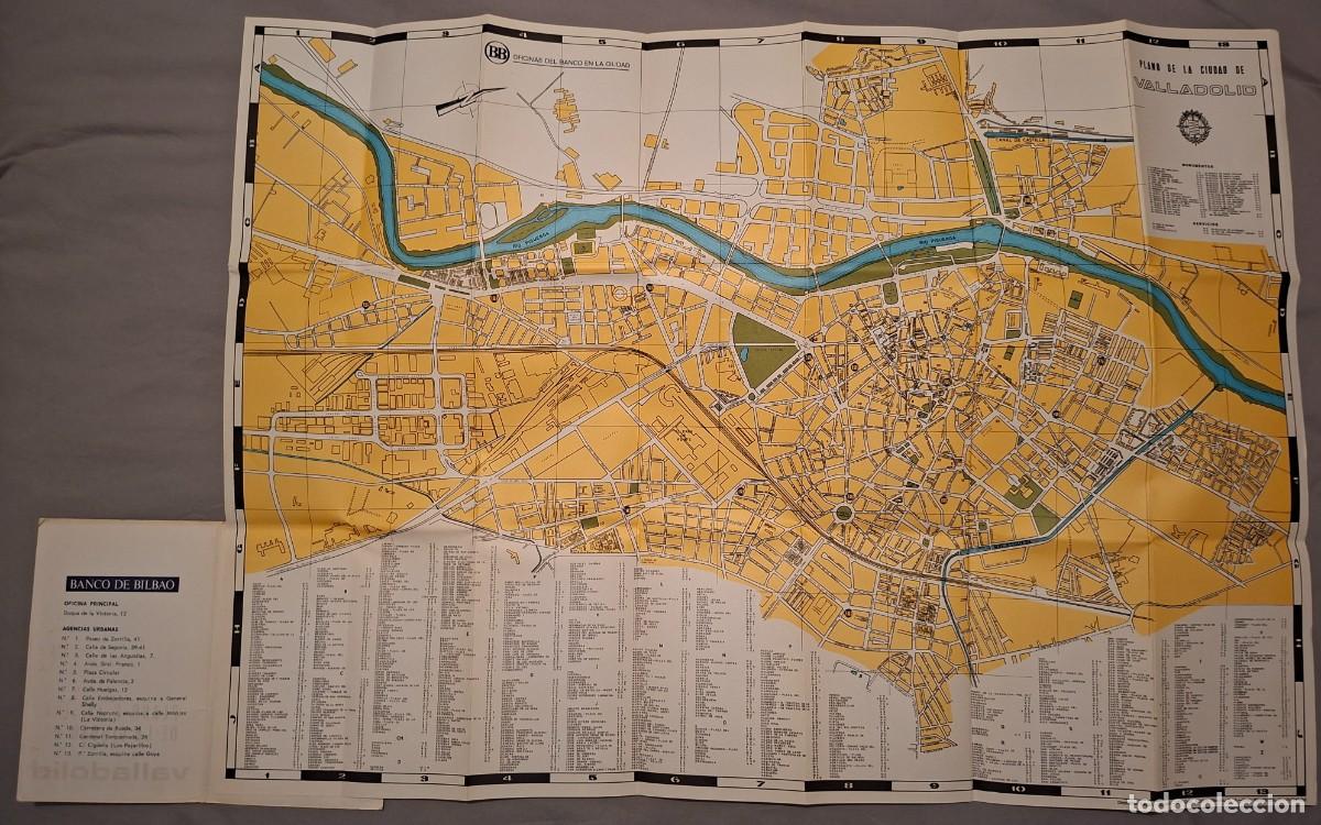 Mapas contempor&aacute;neos: MAPA PLANO plegable VALLADOLID ESPA&Ntilde;A 1977 BANCO DE BILBAO