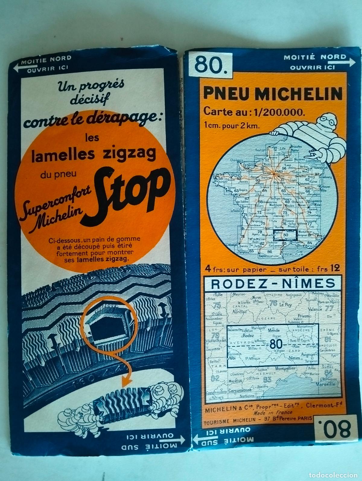 Cartes g&eacute;ographiques contemporaines: MAPA DE CARRETERAS PNEU MICHELIN, N&ordm; 80, RODEZ - NIMES