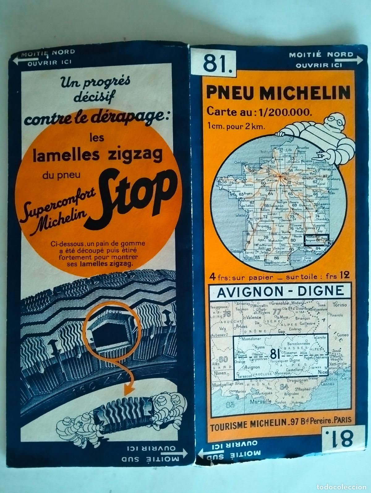 Mapas contempor&aacute;neos: MAPA DE CARRETERAS PNEU MICHELIN, N&ordm; 81, AVIGNON - DIGNE