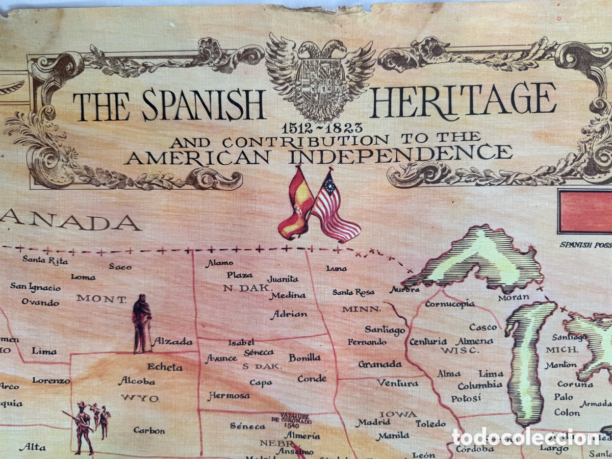 Mapas contempor&aacute;neos: Mapa hist&oacute;rico Espa&ntilde;a Am&eacute;rica 1976 - Foto 2