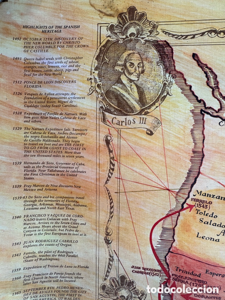 Mapas contempor&aacute;neos: Mapa hist&oacute;rico Espa&ntilde;a Am&eacute;rica 1976 - Foto 3