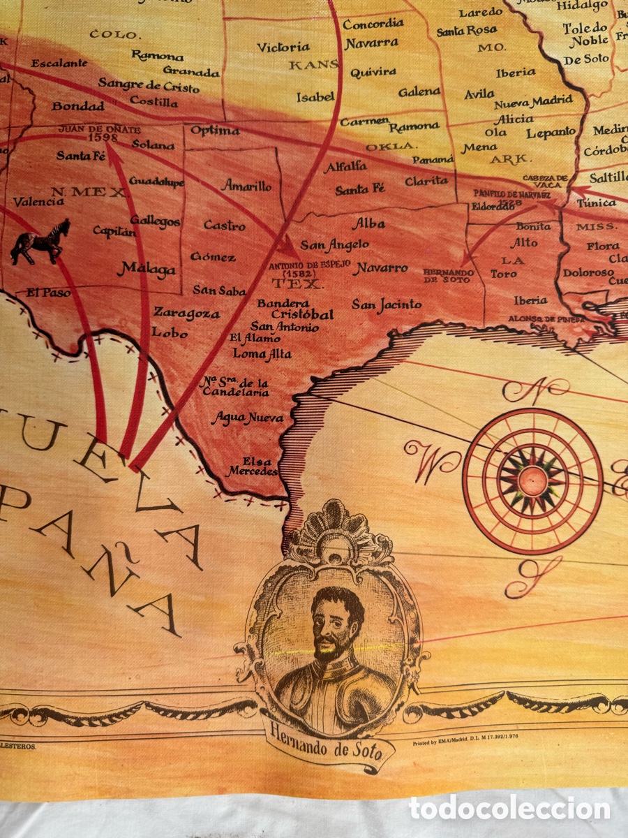 Mapas contempor&aacute;neos: Mapa hist&oacute;rico Espa&ntilde;a Am&eacute;rica 1976 - Foto 4