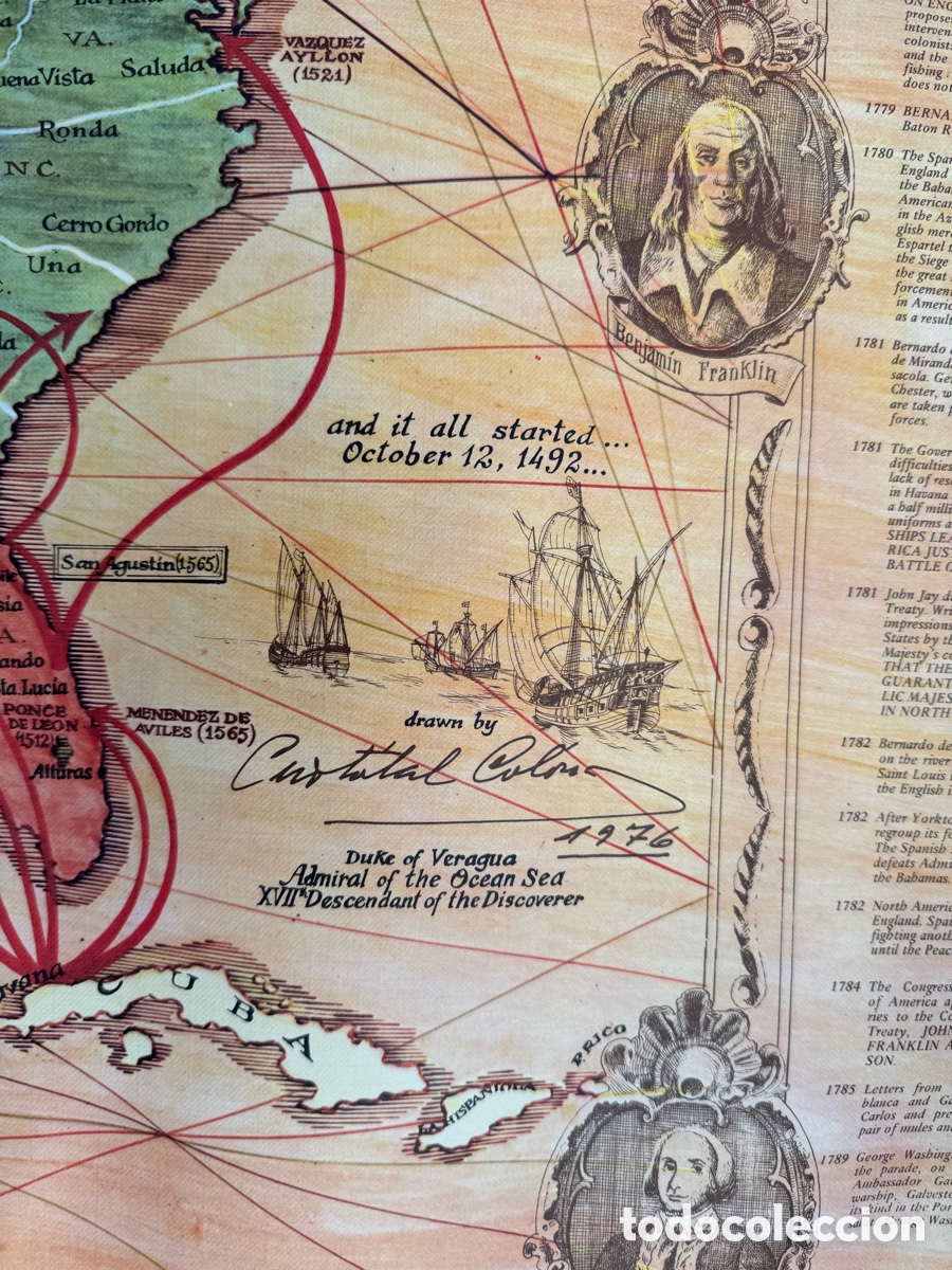 Mapas contempor&aacute;neos: Mapa hist&oacute;rico Espa&ntilde;a Am&eacute;rica 1976 - Foto 6