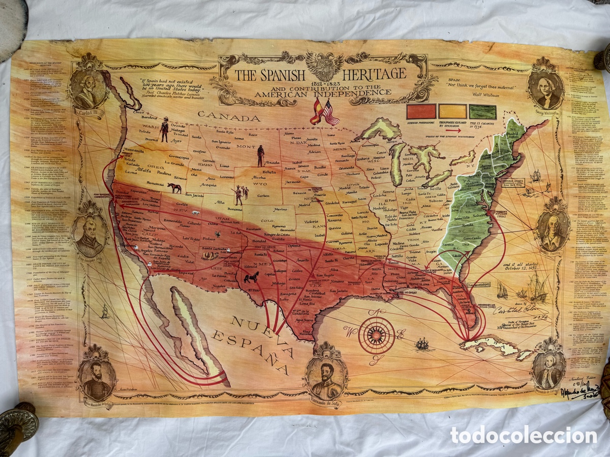 Mapas contempor&aacute;neos: Mapa hist&oacute;rico Espa&ntilde;a Am&eacute;rica 1976
