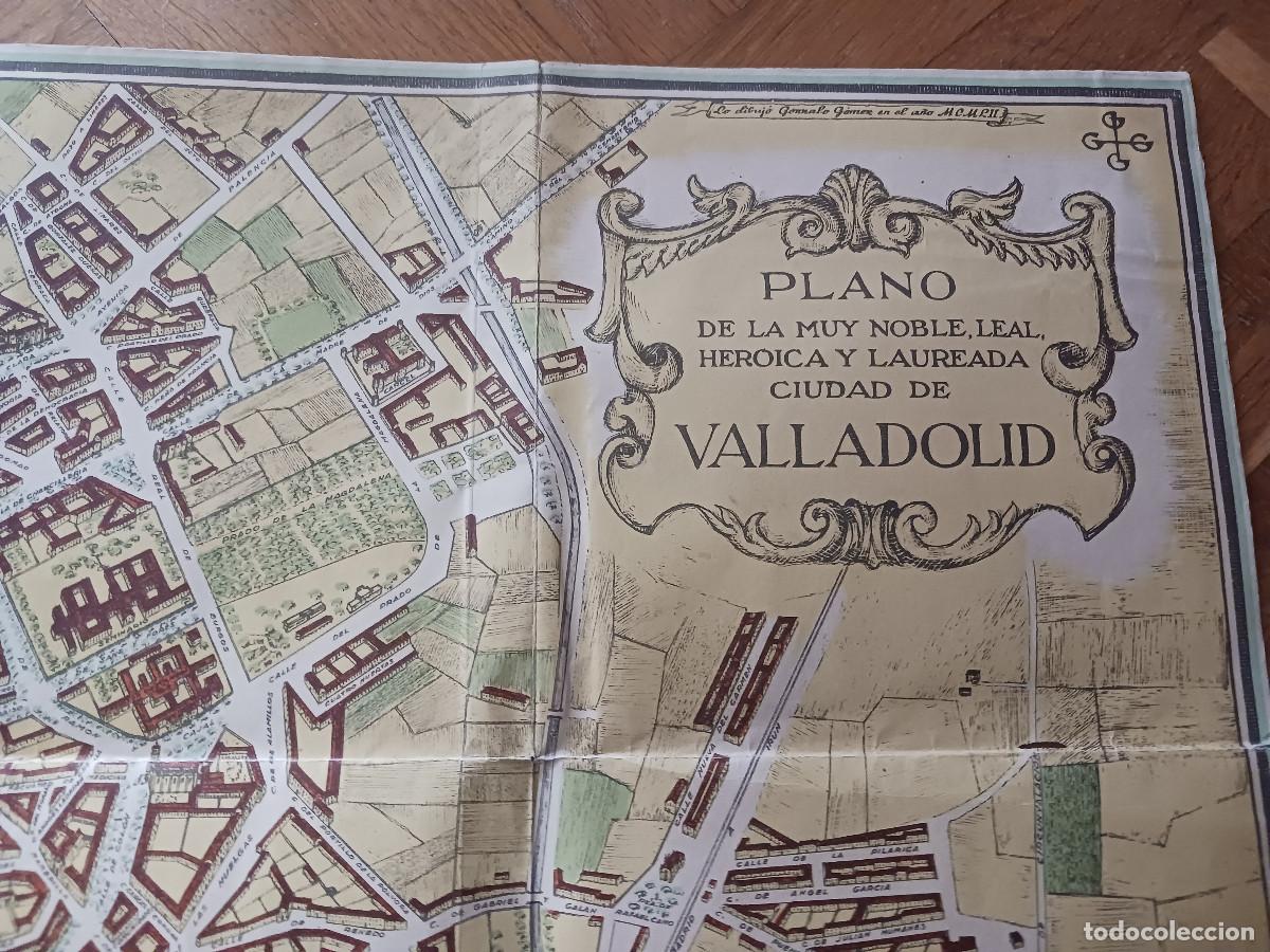 Mapas contempor&aacute;neos: plano de la muy noble, leal, heroica y laureada ciudad de valladolid, il. gonzalo gomez, 1952