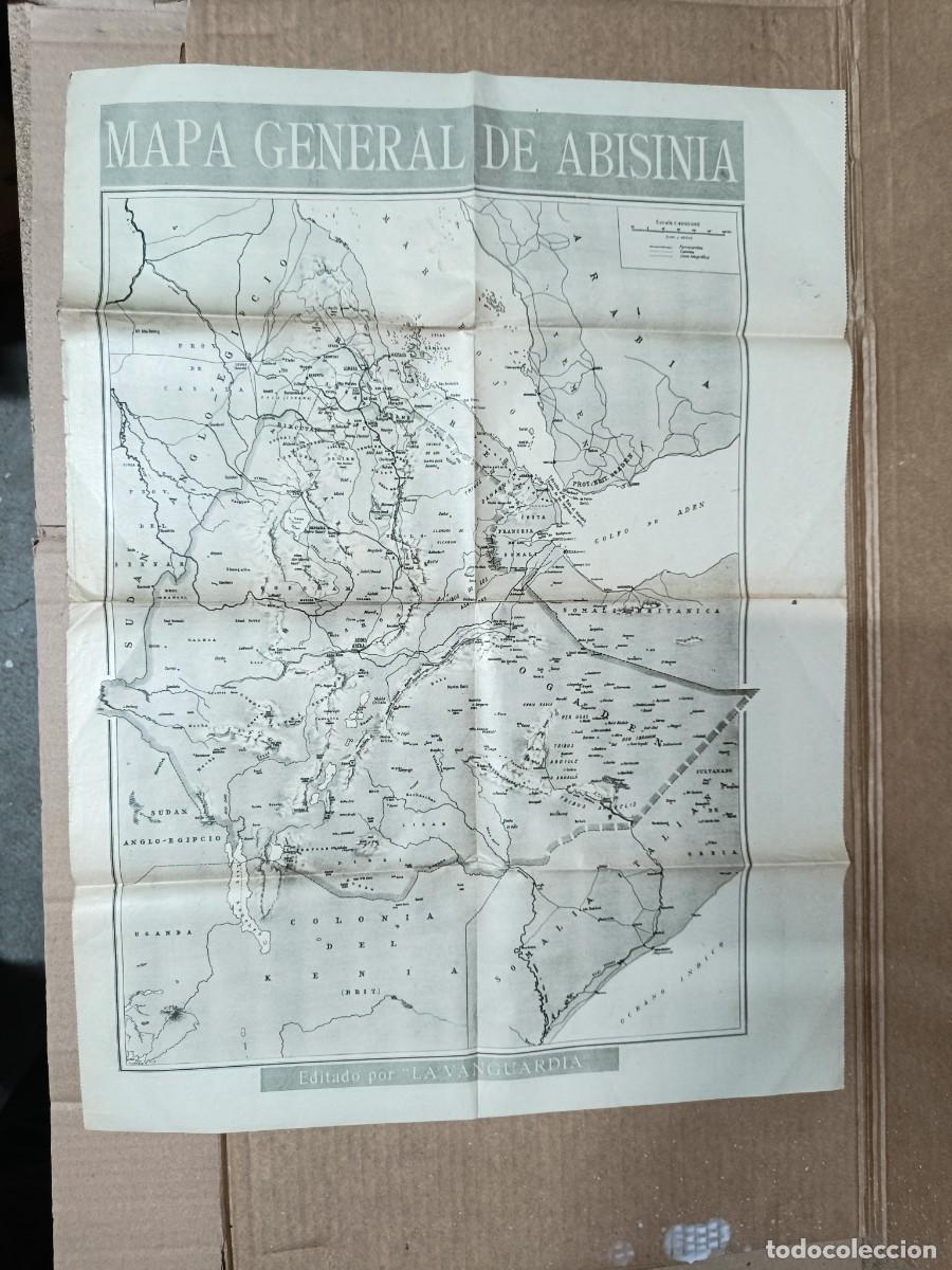Mapas contempor&aacute;neos: ANTIGUO RARO MAPA DE ABISINIA, A&Ntilde;OS 30, LA VANGUARDIA, EPOCA GUERRA CIVIL, ETIOPIA, MUSSOLINI -P31