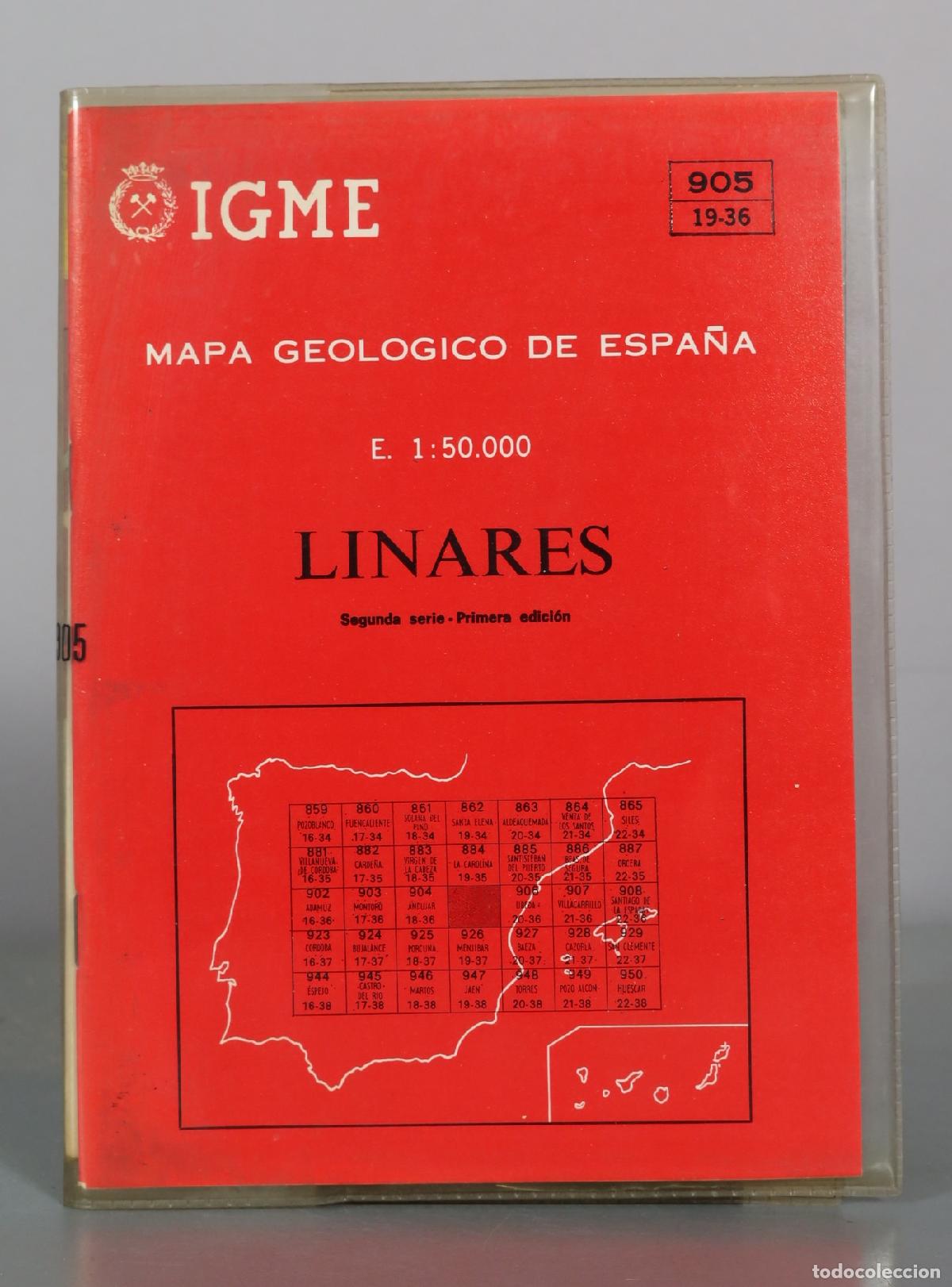 Mapas contempor&aacute;neos: Mapa Geologico de Espana - Linares - IGME