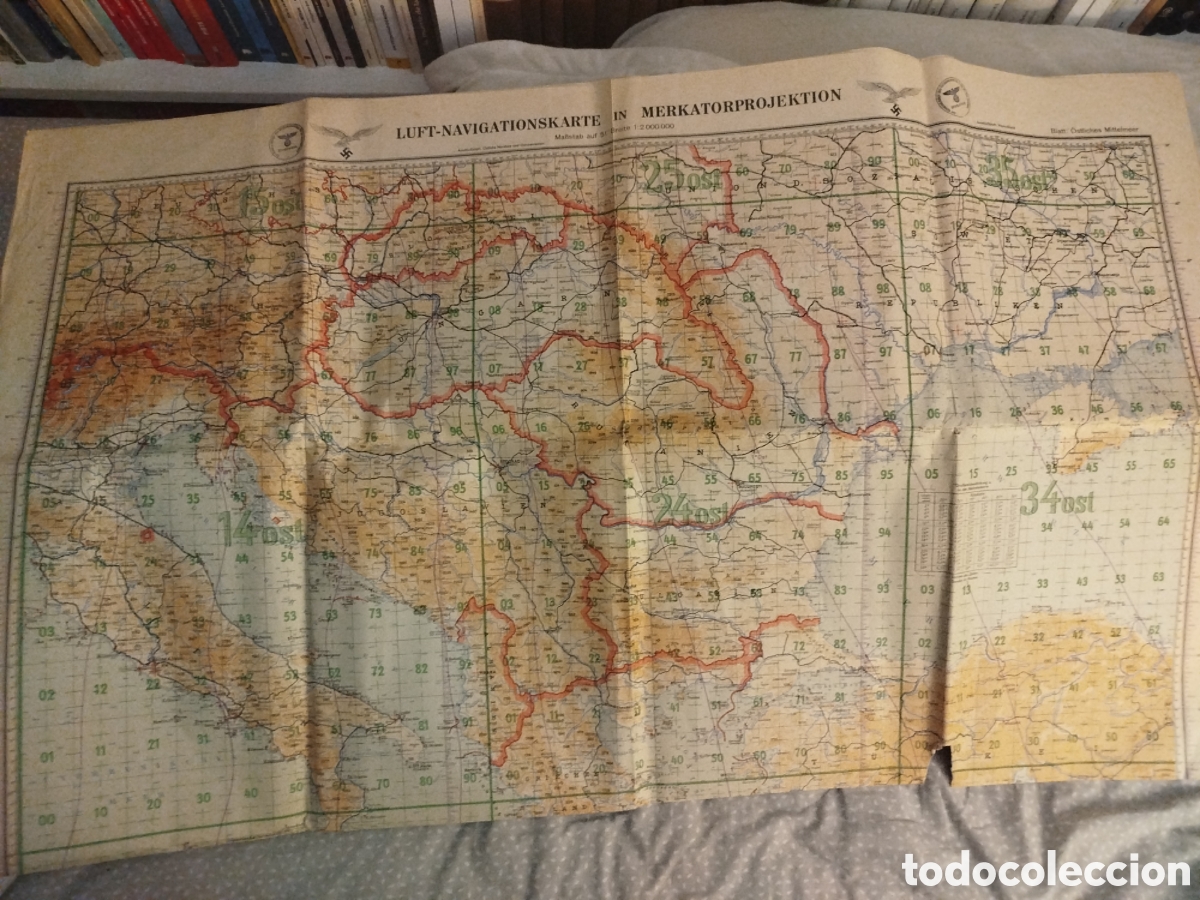 Mapas contempor&aacute;neos: Mapa navegaci&oacute;n a&eacute;rea Alemania nazi 1940