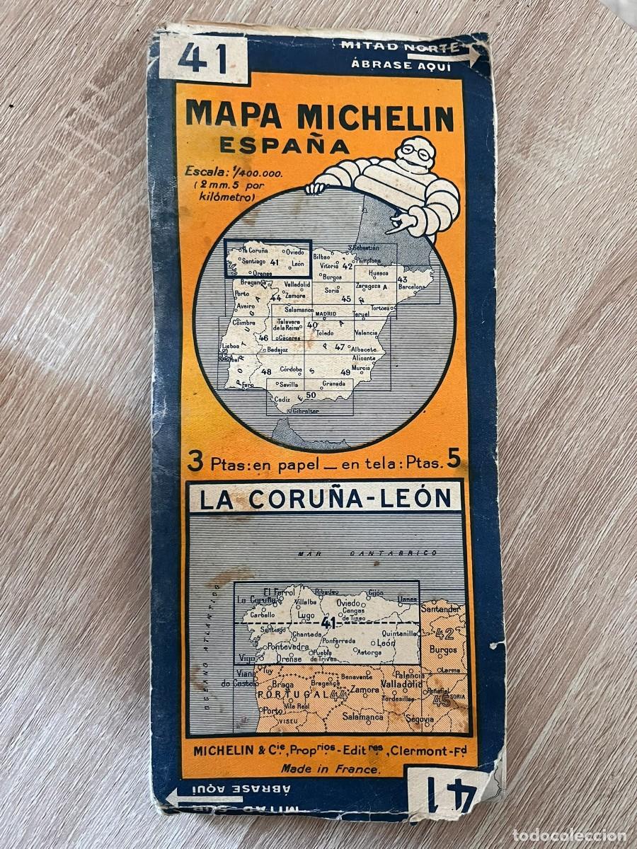 Mapas contempor&aacute;neos: Mapa Michelin antiguo de Espa&ntilde;a - Portada n&ordm; 41 La Coru&ntilde;a-Le&oacute;n