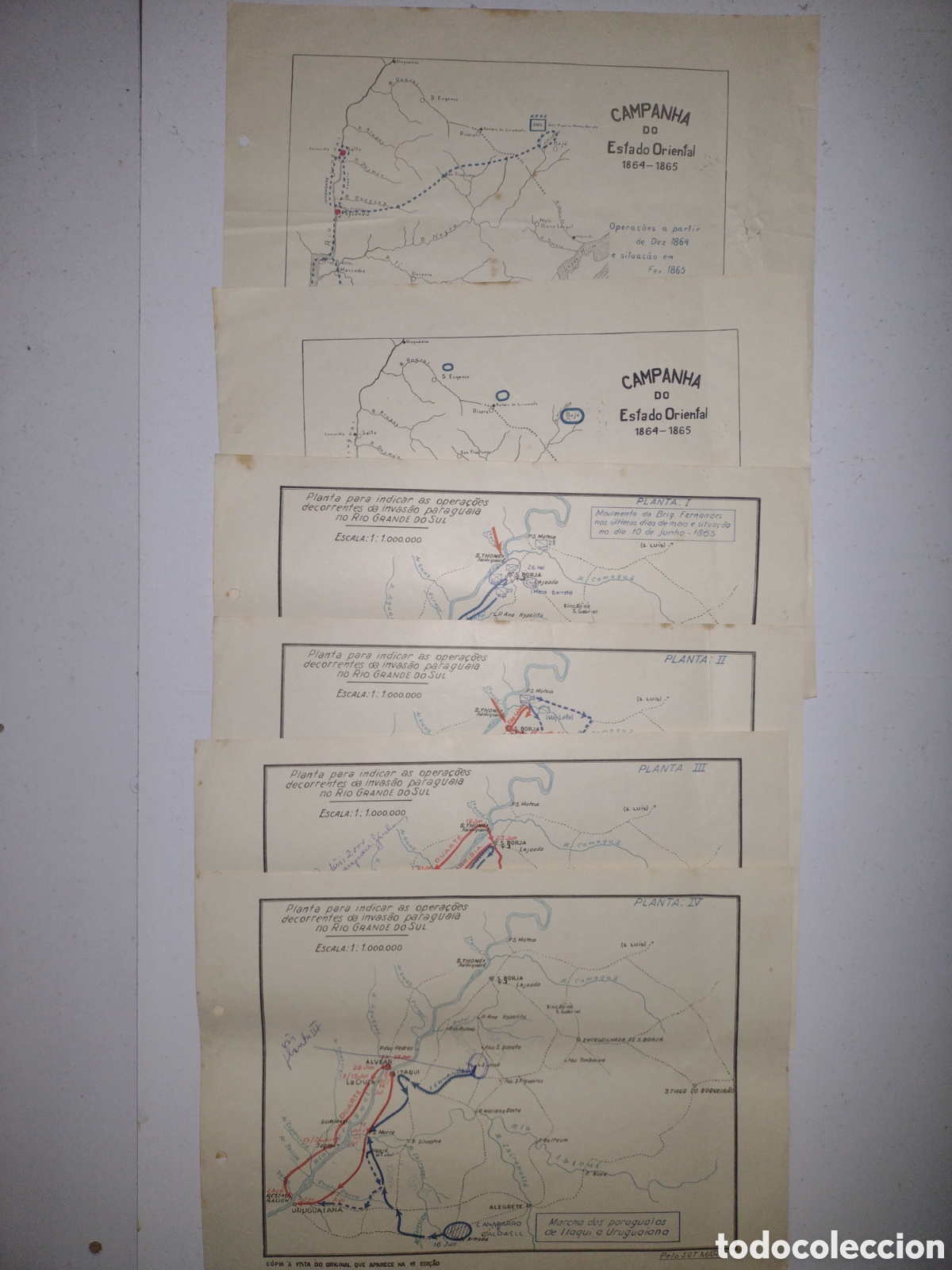 Mapas contempor&aacute;neos: Mapas, litograf&iacute;as (27)guerra del Paraguay 1864-1970 - ej&eacute;rcito del Brasil
