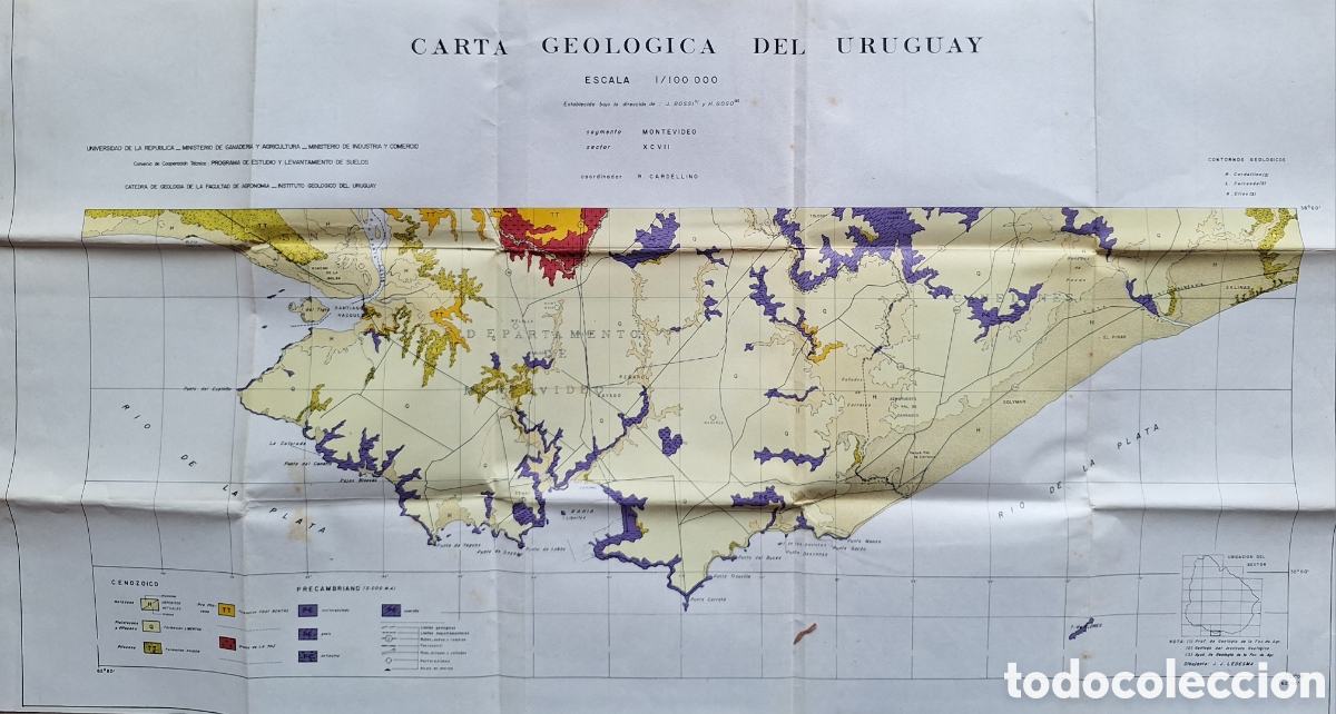 Mapas contempor&aacute;neos: CARTA GEOLOGICA DE MONTEVIDEO A&Ntilde;O 1969 INSTITUTO GEOLOGICO URUGUAY