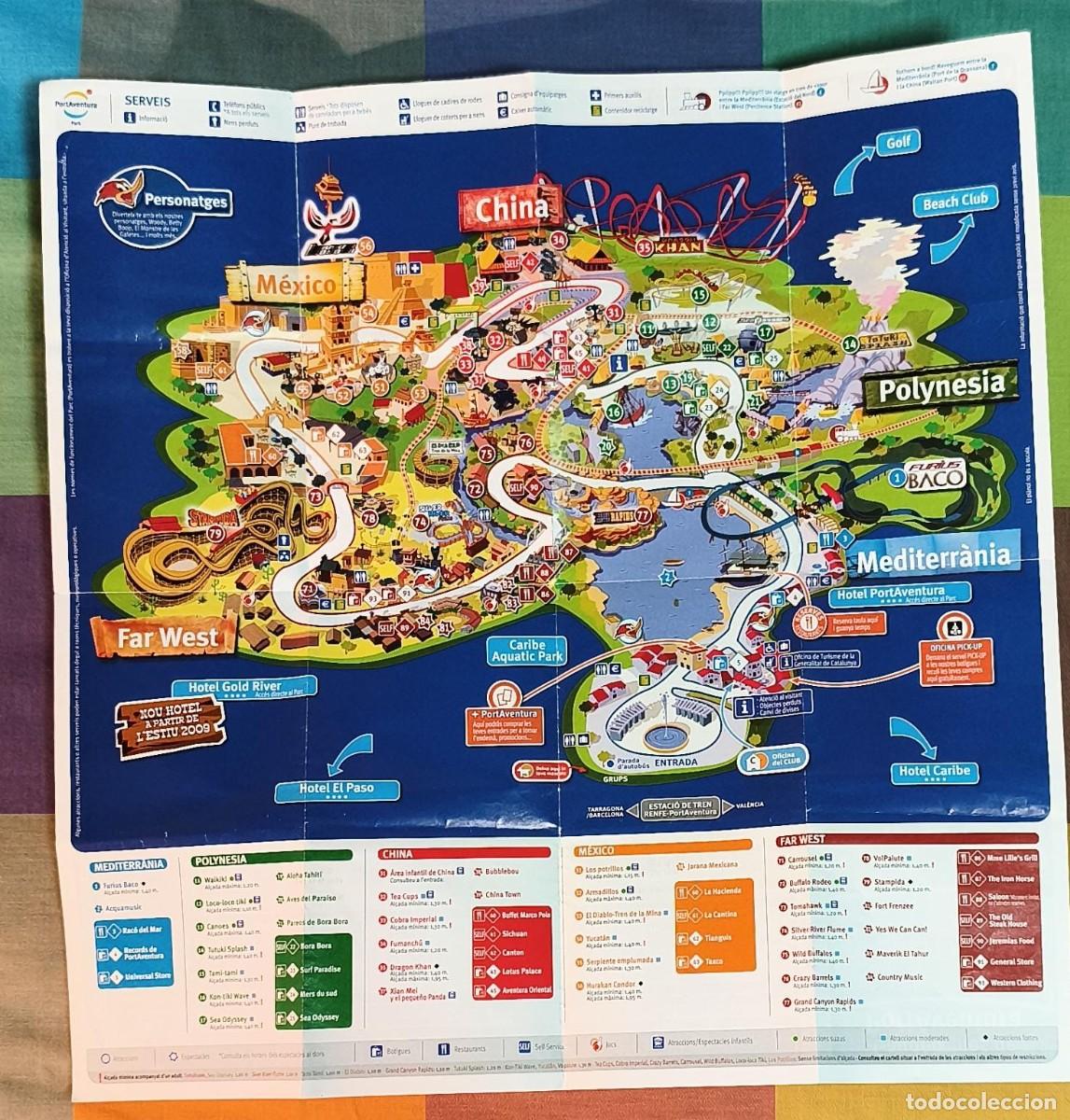 Mapas contempor&aacute;neos: Antiguo mapa gu&iacute;a PortAventura Park - para coleccionistas - en catal&aacute;n