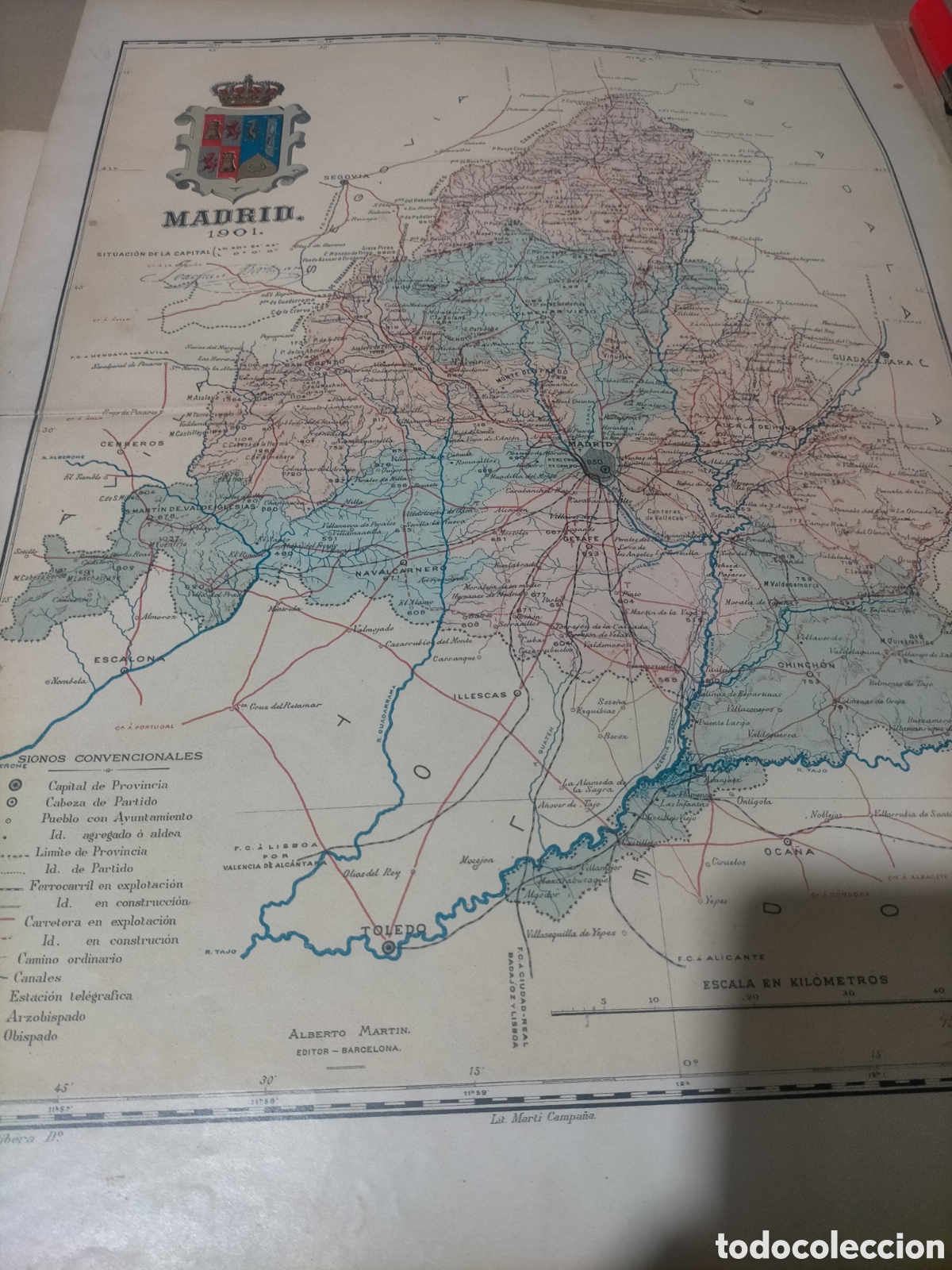 Mapas contempor&aacute;neos: Mapa Madrid 1901 original