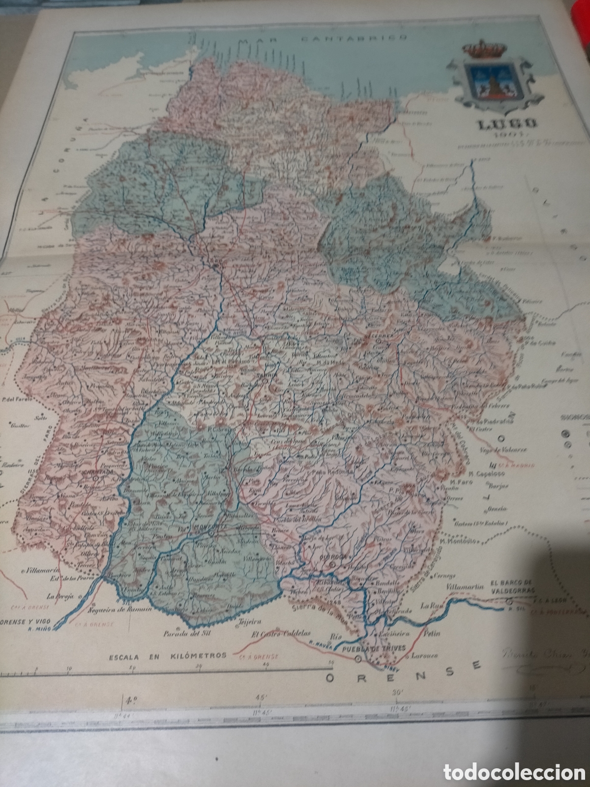 Mapas contempor&aacute;neos: Mapa de Lugo 1901 original - Foto 1