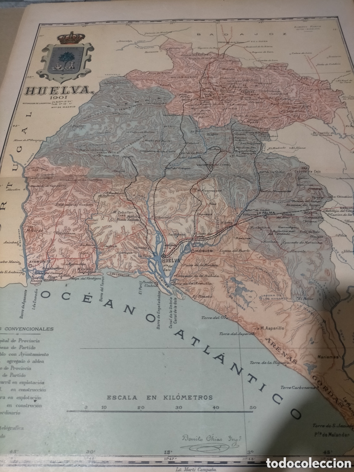 Mapas contempor&aacute;neos: Mapa Huelva 1901 original - Foto 1