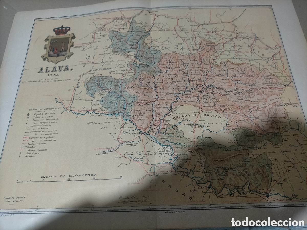 Mapas contempor&aacute;neos: Mapa de &Aacute;lava 1902 original - Foto 1